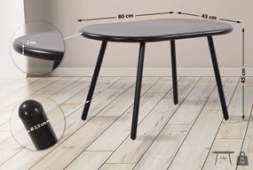 Konferenčný stolík Velva - v45 x 80 x 45 cm - Čierna