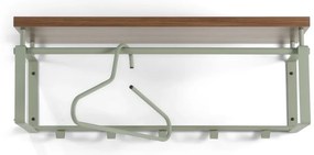 Zeleno-sivý kovový nástenný vešiak s poličkou Rex – Spinder Design