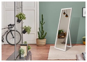 Stojacie zrkadlo s bielym rámom Styler Sicilia, 46 x 146 cm