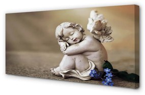 Obraz na plátne Spiace anjel kvety dosky 100x50 cm