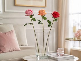 Oranžová umelá kvetina ruže Rosea - 8*8*50 cm