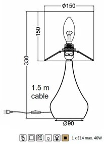ACA DECOR Stolná lampa BELLATRIS, stmievateľná dotykom, ružová farba