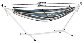 Hojdacia sieť Kabuki Double 220x160 cm - vzor modrý pásik