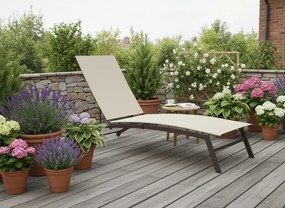 CH Záhradné polohovateľné lehátko Vega - béžová
