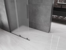 Mexen Velar L, posuvná sprchová zástena Walk-in 120 x 200 cm, 8mm sklo námraza, grafit brúsený, 871-120-003-33-66