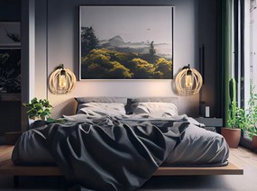 Nástenné LED svietidlo 1x E27 LOFT edison nad zrkadlo drevená guľa