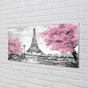 Obraz plexi Paris jarný strom 125x50 cm