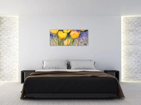 Obraz - Žlté tulipány (120x50 cm)