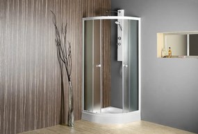 Aqualine Aqualine, ARLEN štvrťkruhová sprchová zástena 900x900mm, sklo BRICK, BTR900