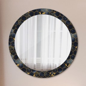 Okrúhle ozdobné zrkadlo Šesťuholník fi 80 cm