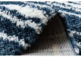 Kusový koberec Shaggy Pruhy modrý 180x270cm