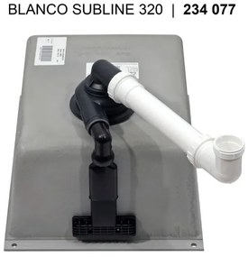 Blanco Subline 320-U, silgranitový drez pod pracovnú dosku 350x460x190 mm, 1-komorový, čierna, BLA-525983