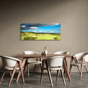 Obraz - Zelená krajina s pahorkami (120x50 cm)