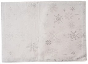 Vianočné Prestieranie vodeodolné Vločky strieborná, 32 x 45 cm