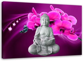Obraz na plátně Růžová orchidej Buddha - 60x40 cm