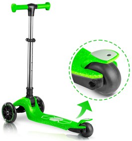 Detská balančná Kolobežka Ricokids Jelly svietiaca v tme - zelená