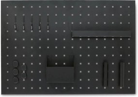 Čierna magnetická tabuľa, nástenka s príslušenstvom, 50 x 35 cm