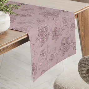 Biante Teflónový behúň na stôl TF-077 Kvetované ornamenty na staroružovom 20x140 cm