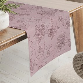 Biante Teflónový behúň na stôl TF-077 Kvetované ornamenty na staroružovom 35x180 cm