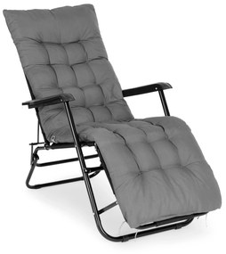 ModernHome Mäkký sivý vankúš na záhradné ležadlo, 160 cm