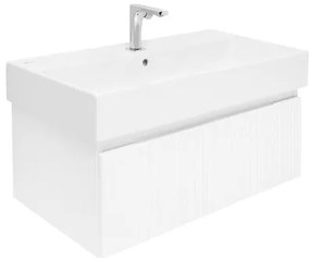Kúpeľňová skrinka s batériou a umývadlom SAT Evolution 1 78x30x44, 8 cm biela mat SATEVO80WMU2BA, 1 ks