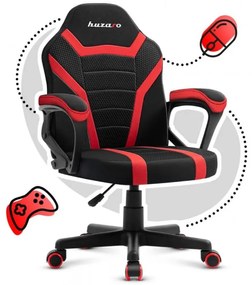 Kvalitné detské herné kreslo v čierno červenej farbe