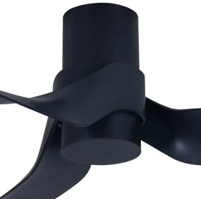 Stropný LED ventilátor Nautica, čierna