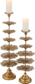 Zlatý kovový svietnik v tvare stromčeka Tree Flower L – 22*22*79,5 cm