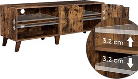 TV skrinka s 2 dvierkami, pre televízory do 60 palcov, rustikálna hnedá