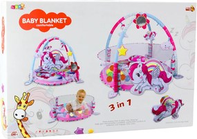 LEAN Toys Vzdelávací detský bazén s loptou 3v1 Unicorn Pink