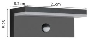 Brilagi-LED Vonkajšie nástenné svietidlo so senzorom TESSI LED/10W/230V čierna IP54