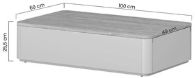 Konferenčný stolík Elivo 100 cm so zásuvkami - kašmír / olejovaný dub