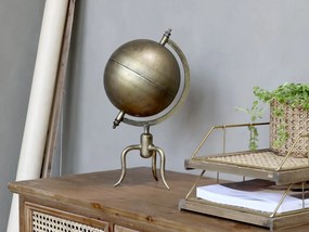 Mosadzný antik dekoratívny glóbus na podstavci Globe - 20*17*36 cm