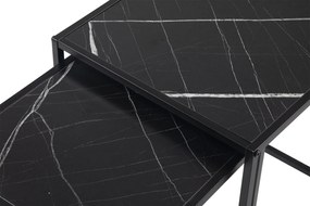 Noela Sada odkladacích stolíkov v dekore čierneho mramoru DUETTA 38,35