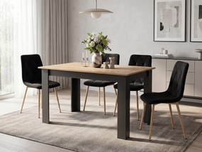 Čierna zamatová jedálenská stolička LIBRA