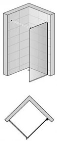SANSWISS Walk-In EASY pevná sprchová stena 120cm, výška 200cm, čierna matná, číre sklo s AquaPerle STR4P1200607