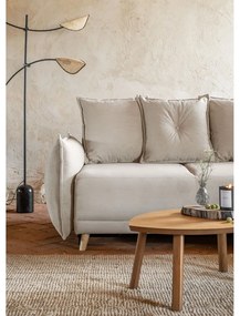 Béžová menčestrová rozkladacia rohová pohovka (pravý roh) Lazy Lukka – Miuform