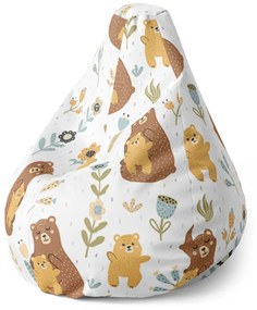 Sablio Sedací vak Pear Medvede - 70 x 95 x 15 cm