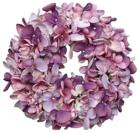 Umelý veniec Hortenzia fialová, pr. 24 cm