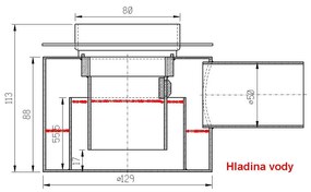 Sprchový žľab TRIANGEL 80 - DO ROHU s horizontálnou a vertikálnou prírubou