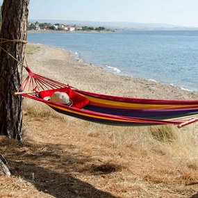 Bluegarden Bluegarden, závesná hojdacia sieť s drevenou oporou pre 1 osobu 90x200cm Hammock 400257, žltá, OGR-09033