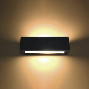 Sollux Lighting Nástenné keramické svietidlo VEGA čierne