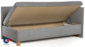 Posteľ Leo s čelami, 90x200, sivá (A55, 90cm, deska/ella, noha E), pravá