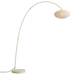Japandi oblúková stojaca lampa béžová s tienidlom - Bida