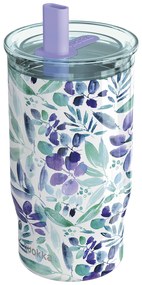 Nerezový termohrnček so slamkou Mist Violet Blooms 720 ml