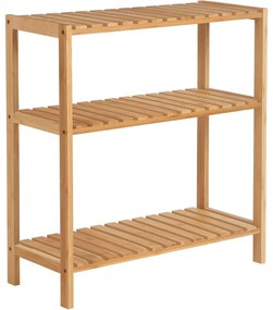 Bambusový regál s 3 úrovňami, prírodný