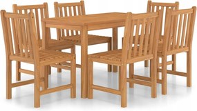 vidaXL 7-dielna obedová súprava do záhrady, 120 x 70 cm, masívne teakové drevo