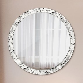 Okrúhle ozdobné zrkadlo na stenu Kresba fi 100 cm