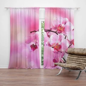 Sablio Záves Květy Orchidey: 2 ks 140x250 cm