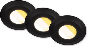 Briloner 7588035 - SADA 3xLED Kúpeľňové podhľadové svietidlo KLIRA 3xLED/4,9W/230V IP44 čierna